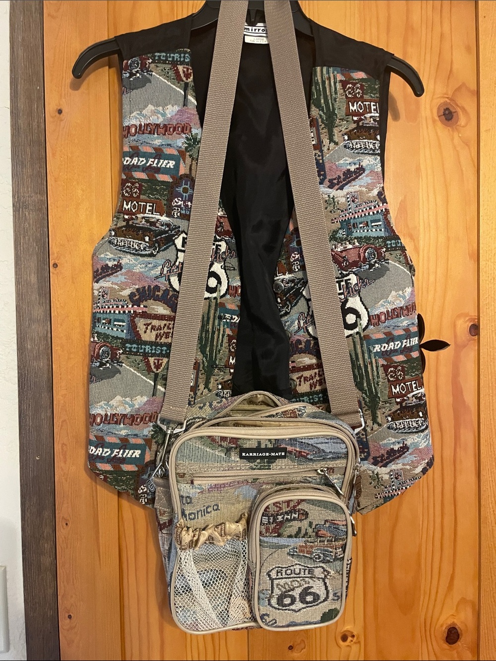 Route 66 vest and crossbody bag